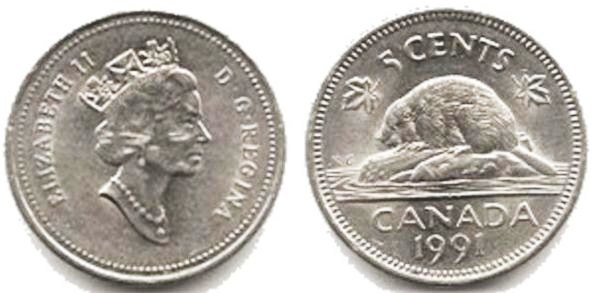 5 cents (Elisabetta II)