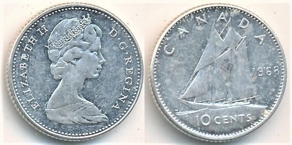 10 cents (Elisabetta II)