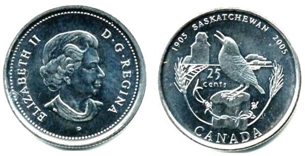 25 cents (100° anniversario del Saskatchewan)