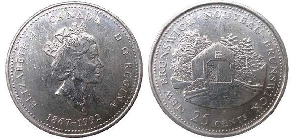 25 cents (125° anniversario della Confederazione canadese)