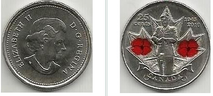 25 cents (65° anniversario della fine della Seconda Guerra Mondiale)