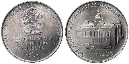 25 korun (150° anniversario del Museo Nazionale di Praga)