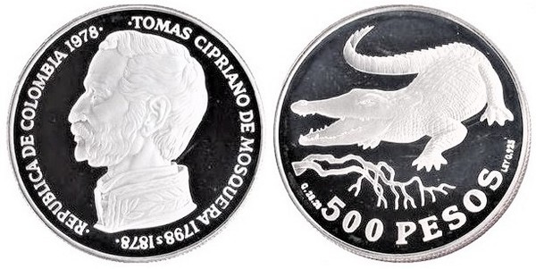 500 pesos (Centenario della morte di Tomas Cipriano de Mosquera)