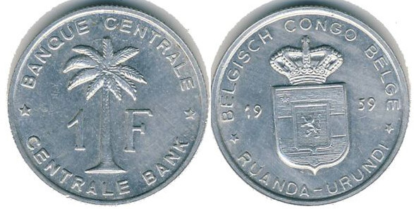 1 franc (Ruanda-Urundi-Belgio Congo)