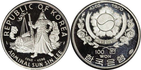 100 won (Ammiraglio Sun Sin Lee)