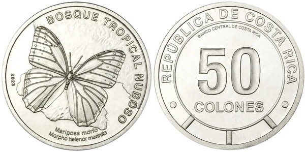 50 colones (Foresta nuvolosa tropicale - farfalla Morpho)