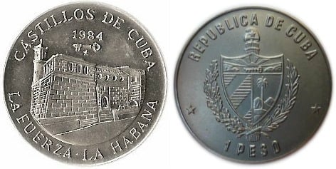 1 peso (Castelli cubani - La Fuerza - L'Avana)