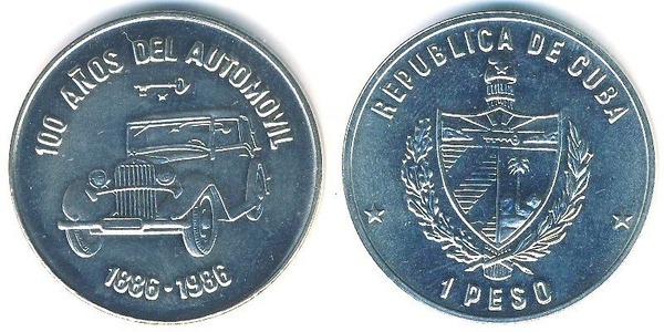 1 peso (100° anniversario dell'automobile)