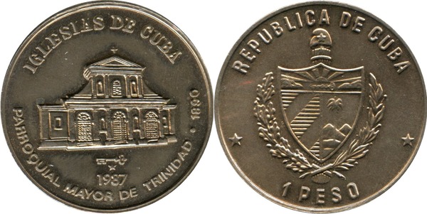 1 peso (Chiese di Cuba - Chiesa parrocchiale di Trinidad Major)