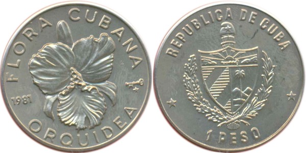 1 peso (Flora cubana - Orchidea)