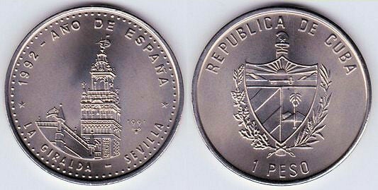 1 peso (Anno della Spagna - La Giralda - Siviglia)