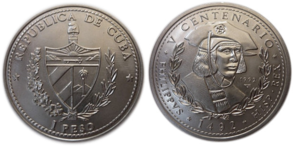 1 peso (V Cent. Scoperta dell'America - Filippo I)