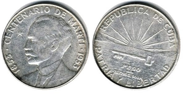 1 peso (Centenario di José Martí)