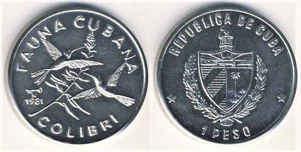 1 peso (Fauna cubana - Colibrì)