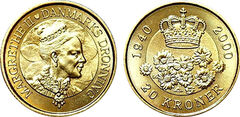20 corone (60° compleanno della regina Margrethe II)