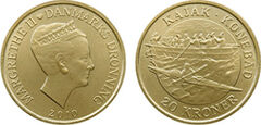 20 corone (navi danesi: Kayak e Umiak)