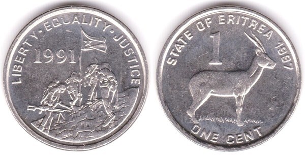 1 cent (Gazzella dalla fronte rossa)