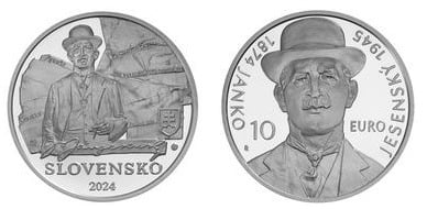 10 euro (150° anniversario della nascita di Janko Jesenský)