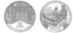 10 euro (950° anniversario della fondazione dell'Abbazia benedettina di Hronský Beňadik)