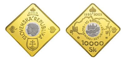 10000 corone (10° anniversario della nascita della Repubblica Slovacca)