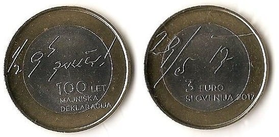 3 euro (100° anniversario della Dichiarazione di Maggio)