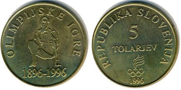 5 tolarjev (Centenario dei Giochi Olimpici)