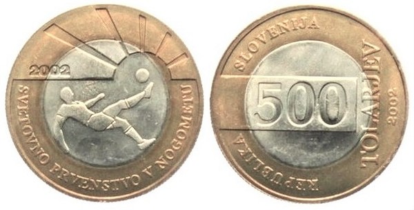 500 tolarjev (Coppa del Mondo FIFA-2002)