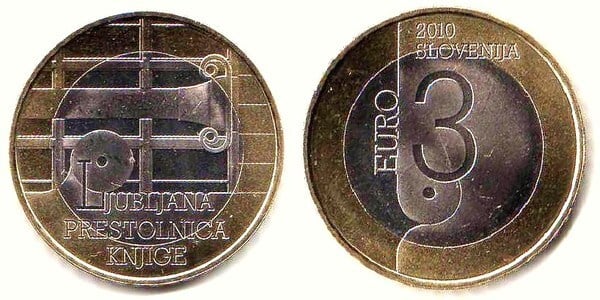 3 euro (Lubiana, capitale mondiale del libro)