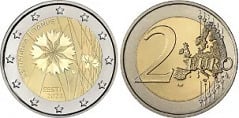 2 euro (La flor nacional estonia, el aciano)