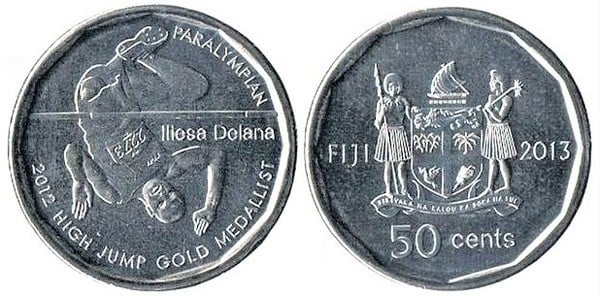 50 cents (La saltatrice in alto paralimpica delle Figi, Iliesa Delana)