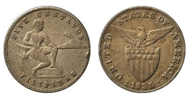 5 centavos ( Amministrazione USA- Tipo piccolo)