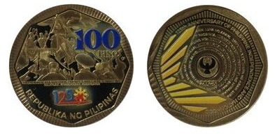 100 piso (125° anniversario dell'indipendenza delle Filippine)