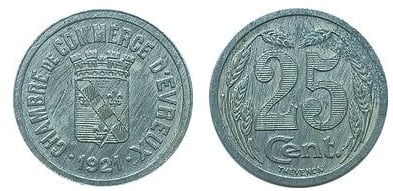 25 centesimi (Dipartimento dell'Eure-Comune di Évreux)