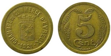 5 centesimi (Dipartimento dell'Eure-Comune di Évreux)