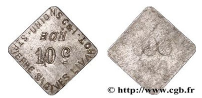 10 centesimi (Dipartimento del Calvados-Comuni di Livarot e Saint-Pierre-sur-Dives)