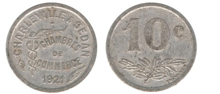 10 centesimi (Dipartimento delle Ardenne-Comuni di Charleville e Sedane)