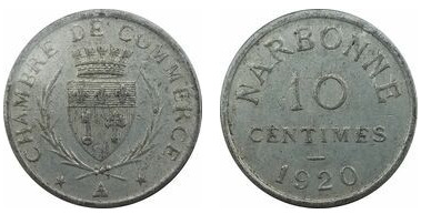 10 centesimi (Dipartimento di Aude-Comune di Narbonne)