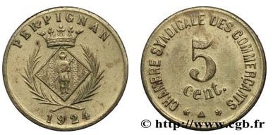 5 centesimi (Dipartimento dei Pirenei Orientali - Comune di Perpignan)