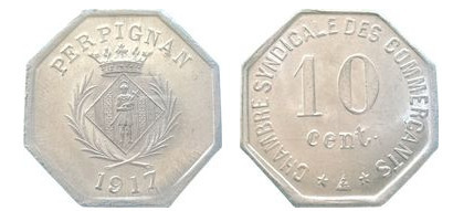 10 centesimi (Dipartimento dei Pirenei Orientali - Comune di Perpignan)