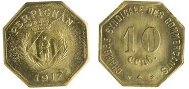 10 centesimi (Dipartimento dei Pirenei Orientali - Comune di Perpignan)