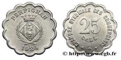 25 centesimi (Dipartimento dei Pirenei Orientali - Comune di Perpignan)