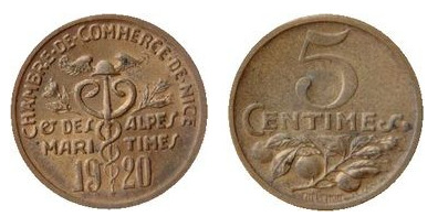5 centesimi (Dipartimento delle Alpi Marittime - Comune di Nizza)