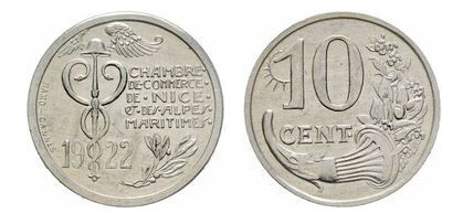 10 centesimi (Dipartimento delle Alpi Marittime - Comune di Nizza)
