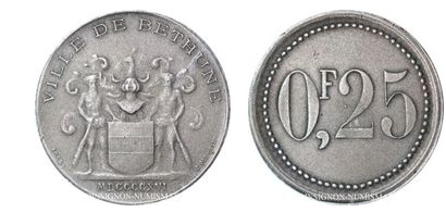 25 centesimi (Dipartimento di Calais - Comune di Béthune)
