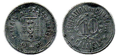 10 centesimi (Dipartimento di Calais - Comune di Calais)