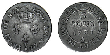 3 sous (Isole francesi e Borbone)