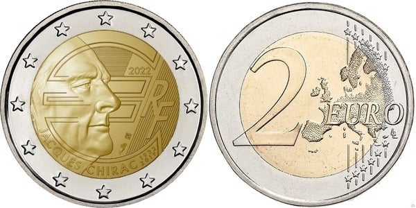 2 euro (90° anniversario della nascita di Jacques Chirac)