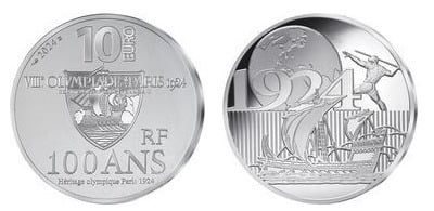 10 euro (Centenario delle Olimpiadi estive di Parigi - 1924)