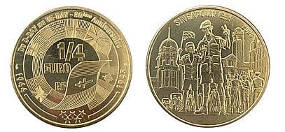 1/4 di euro (80° anniversario della Giornata della Vittoria in Europa - Singapore)