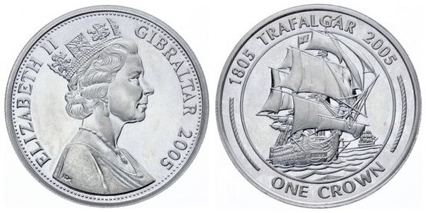 1 crown (200° anniversario della battaglia di Trafalgar)